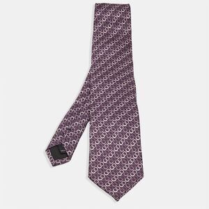 S.t. Dupont Purple Circle Pattern Silk Tie